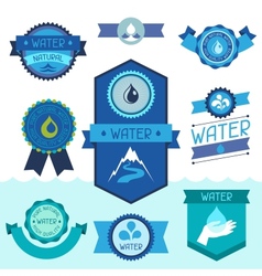 Set of water labels badges and stickers vector image