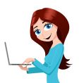 Girl and laptop vector image