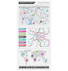 Infographics elements with maps vector image