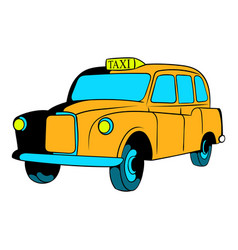 Yellow taxi icon cartoon vector image
