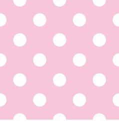 Seamless pattern with white polka dots on pink vector image