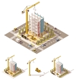 Isometric low poly construction site vector image