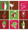 Wine bottle and glass icons vector image
