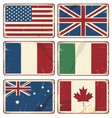Retro tin signs with state flags vector image