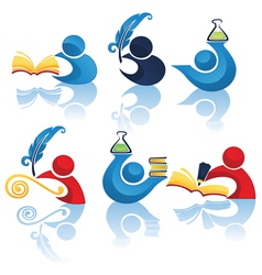 Symbols of books and education Symbols of books and education vector image