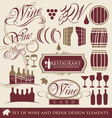 Wine and drink design elements vector image