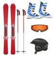 Ski equipment icon set vector image