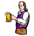 Benjamin franklin beer mug vector image