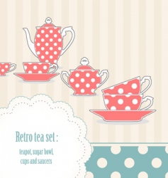 Polka dot tea set vector image