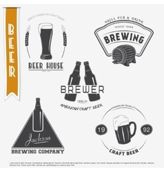 Beer and Brewing set Brewing typographic labels Beer and Brewing set Brewing typographic labels vector image