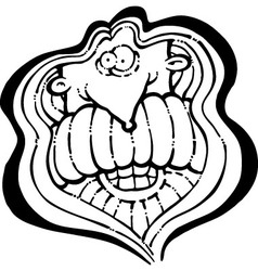 Smiling Hippy BW vector image