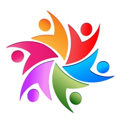 Teamwork people around logo vector image