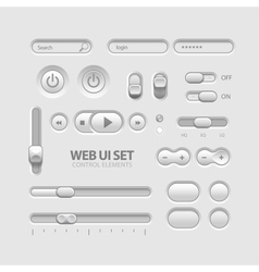 Light Web UI Elements Design Gray Elements Buttons vector image