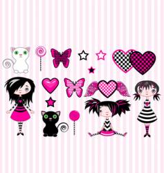 Emo girls vector image