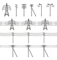 High voltage power lines vector image