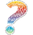 Question mark of colorful people vector image