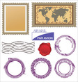 Postage stamps set vector image