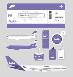 Airline brand and plane tickets vector image