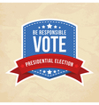 Presidential election label vector image