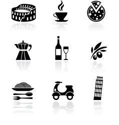 Italy icons - black vector image