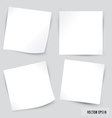 Collection of various white note papers vector image