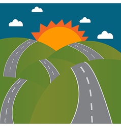 Road to the sun on mountain vector image