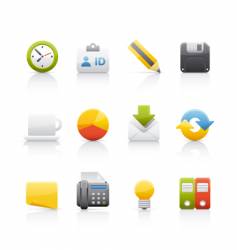 Icon set office and business vector image