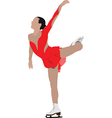 Ice skater silhouette vector image