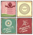 Vintage set of metal tin signs for flower shop vector image