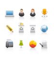 Icon set office and business vector image