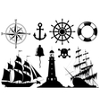 Set of nautical icons vector image