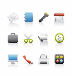 Icon set office and business vector image