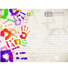 Colorful handprint design vector image