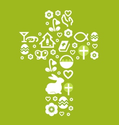 Easter stylized cross vector image