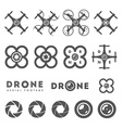 Set of aerial drone footage emblems and icons vector image