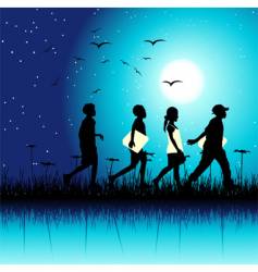 Children at night vector image