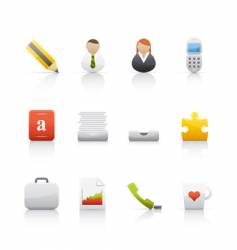 Icon set office and business vector image