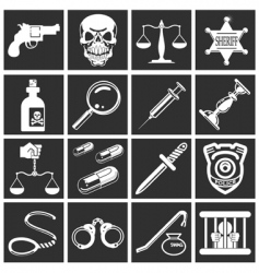 Police and crime icons vector image