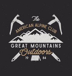 Vintage alpine badge climbing logo vintage Vintage alpine badge climbing logo vintage vector image