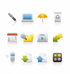 Icon set office and business vector image