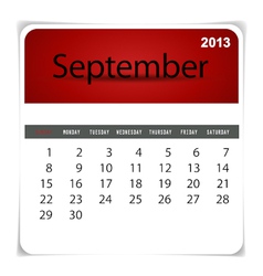2013 calendar September vector image