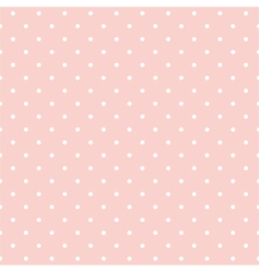Seamless pattern white polka dots pink background vector image