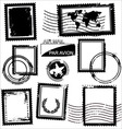 Blank grunge postage stamps vector image