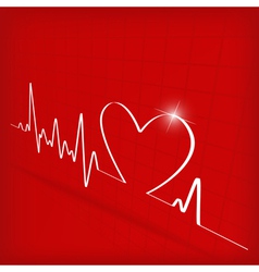 Heart cardiogram background - vector image
