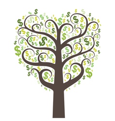 Abstract money tree with dollars vector image