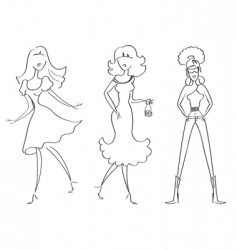 Fashion girls1 vector image