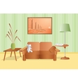 Room with a bouquet and sofa vector image