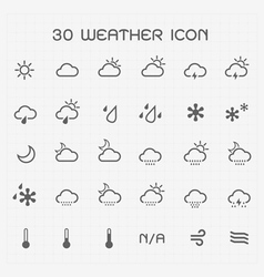 Monotone weather icon set vector image