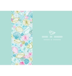 Seashells line art horizontal decor seamless vector image