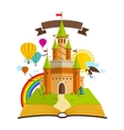 Fairy Tale castle with Book Fairy Tale castle with Book vector image
